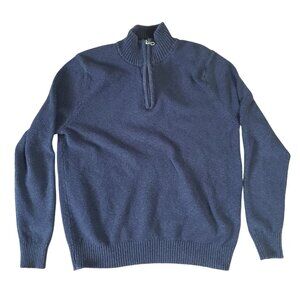 Croft & Barrow Mens Navy Blue Quarter Zip Sweater‎ Size M Outdoor Layering Warm